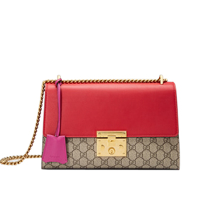 [스페셜오더]GUCCI-409486 9784 구찌 페드락 미디엄 GG 수프림 캔버스 레드/핑크가죽 숄더백