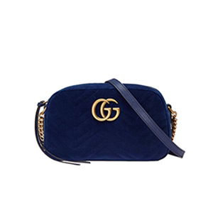 [스페셜오더]GUCCI-447632 4511 구찌 GG Marmont 코발트 블루 벨벳 스몰 숄더 백