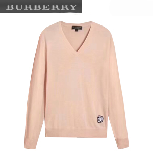 BURBERRYI-45533751 버버리 팔라스 헬멧 모티프 메리노 울 브이넥 핑크 스웨터 남성용