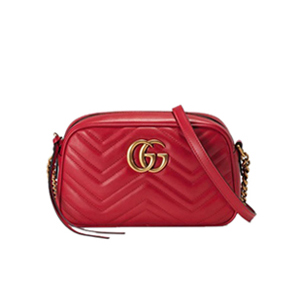 [스페셜오더]GUCCI-447632 6433 구찌 GG Marmont 레드 벨벳 스몰 숄더 백