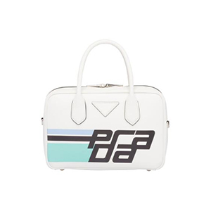 [스페셜오더]PRADA-1BB049 프라다 블랙 송아지 가죽 실크스크린 바나나 로고 미라지 스몰 탑 핸들백