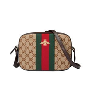 GUCCI-412008 6495 구찌 레드가죽 Web 스몰 벌 자수 숄더백