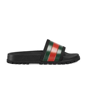 GUCCI-429469 9010 구찌 웹 디테일으 슬라이드 화이트 샌들 남성용