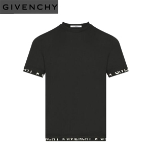 GIVENCHY-BM702Z3 지방시 밴드 디테일 블랙 티셔츠(남여공용)