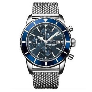 [스페셜오더]BREITLING-브라이틀링 슈퍼오션 헤리티지 II 크로노그래프 블루세라믹 스틸브레이슬릿 워치46mm